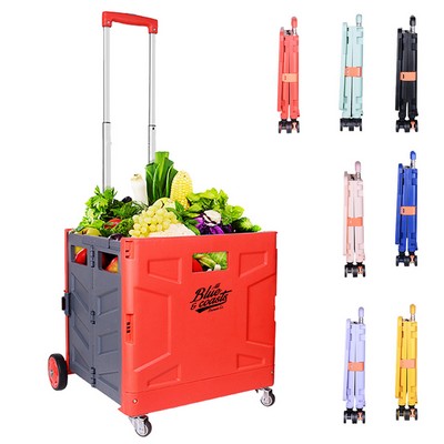 Foldable Shopping Cart with 8 Rotated Wheels