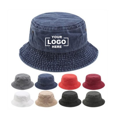 Vintage Washed Cotton Bucket Hat
