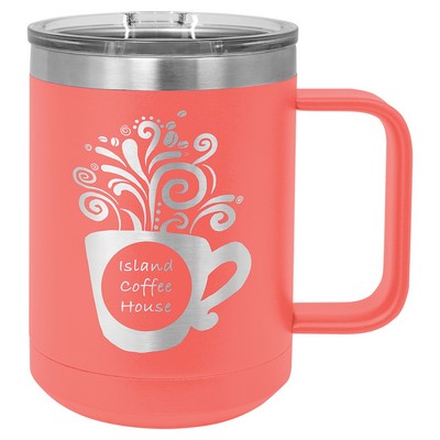 Polar Camel 15 oz. Coral Vacuum Insulated Mug w/Slider Lid