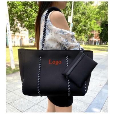 Side Perforated Neoprene Beach Tote Bag
