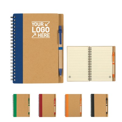 Eco Friendly Spiral Notebook With Pen