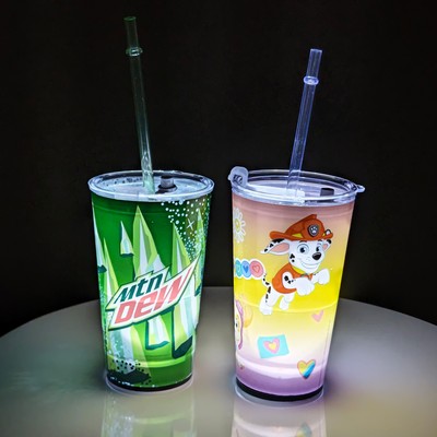 12Oz. Glowing Party Cups With Lid And For House Parties Birthdays Weddings
