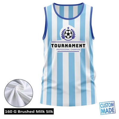 Unisex and Kids' Sublimation Jersey Style Tank Top - 160G Brushed Milk Silk