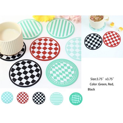 3 3/4" Custom Silicone Non Slip Coaster MOQ100PCS