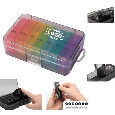 A Seven-Day Medication Organizer with 14 Compartments, Offering Ample Storage Space
