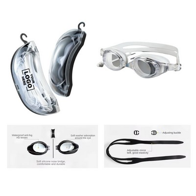 Single - Unit Silicone Swim Goggles Equipped with Earplugs