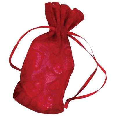 Organza Flat Bottom Bag w/Hearts