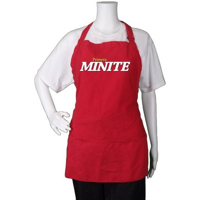 Restaurant Style Red Poly/Cotton Twill Bib Apron