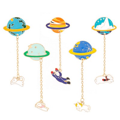 Custom Cute Lapel Pin With Hanging Chain