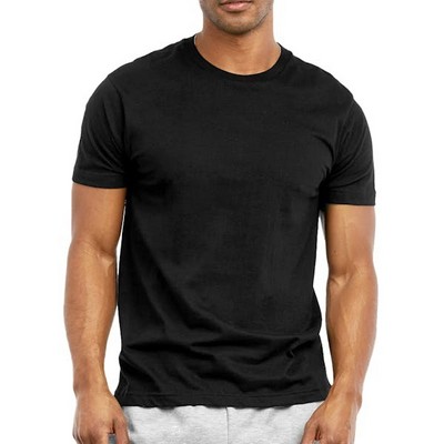 Men's Crew Neck T-Shirts - Small, Black (Case of 10)