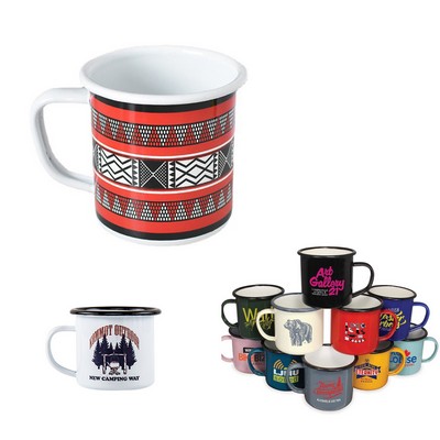 Custom 12 Oz Metal Camper Cup With Wrap Full Color Print