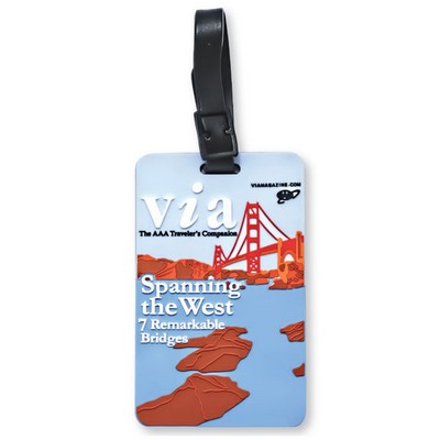 Rubber Softies Standard Rectangle Luggage Tag w/Vinyl Buckle (4 1/8"x 2 3/8")