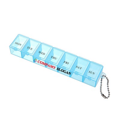 Plastic Weekly Pill Holder with Key Chain