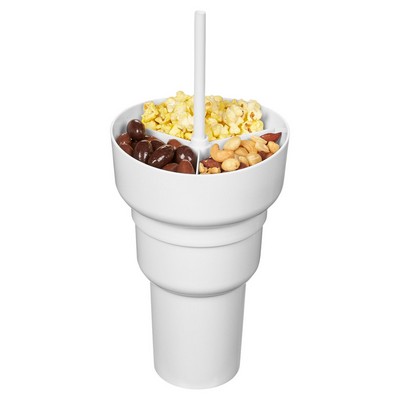 1L Recycled PP Stadium Tumbler with Snack Bowl