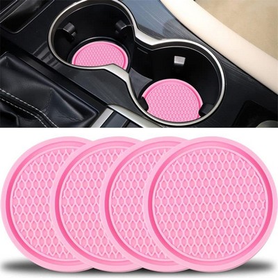 View with Logo Download Round Car Coaster