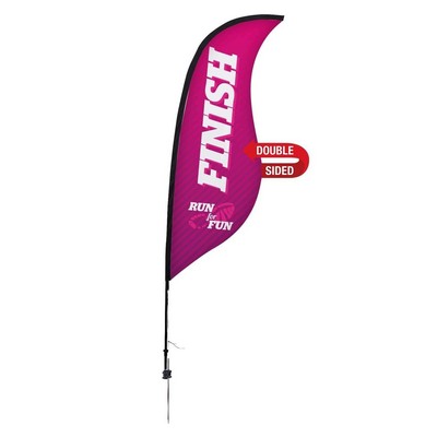 9' Premium Sabre Sail Sign Flag, 2-Sided, Ground Spike