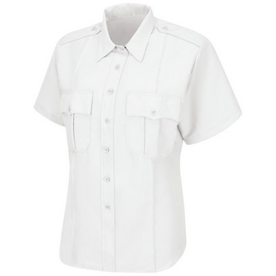 Horace Small - Women's Short Sleeve Zip-Front Sentry White Shirt