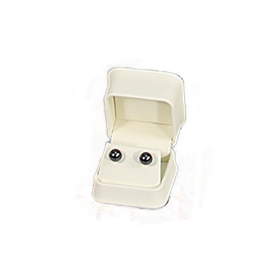 Cream Faux Leather Earring Box