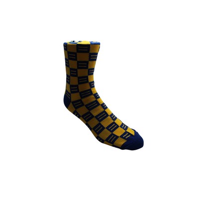 Navy Gold Check Sock