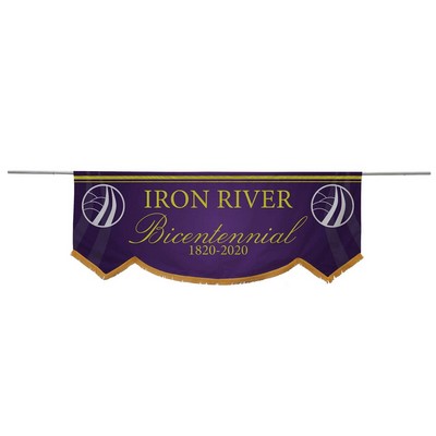 3' x 8' Parade Banner Scallop Bottom Kit w/Gold Fringe