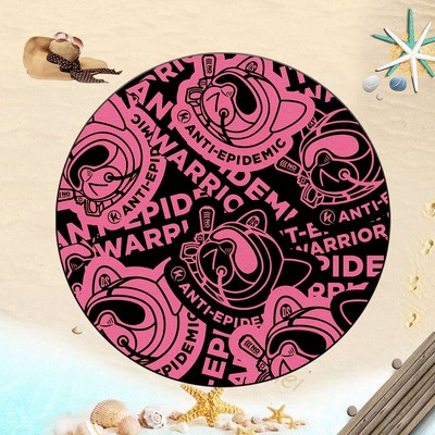 63 x 63 inch Custom Shape Towel Round Shape Microfiber Beach Towels - Two Side Printing