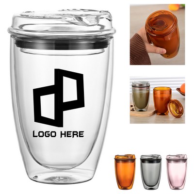 13Oz Double Wall Coffee Glass Cup