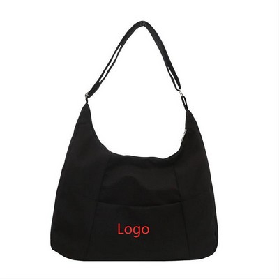 Solid-Color Adjustable Strap Canvas Tote Bag
