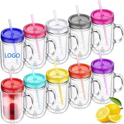 20oz Double Wall Plastic Mason Jar