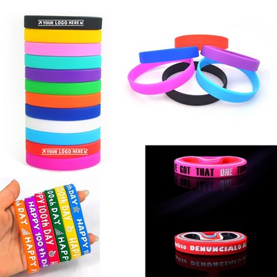 Debossed Color Filled Silicone Wristband