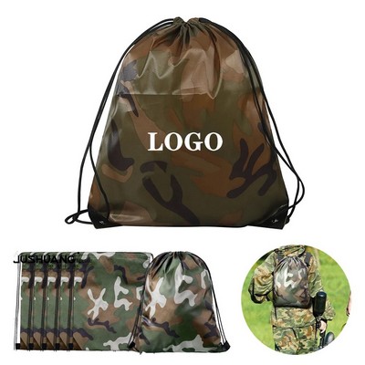 Camo Drawstring Backpack for Gym & Travel