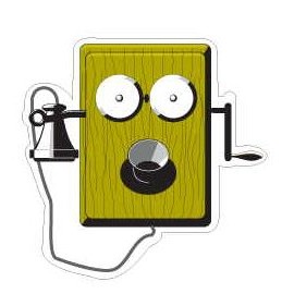 Wind Up Box Phone Promotional Magnet w/ Strip Magnet (2 Square Inch)