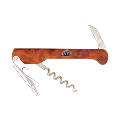 Capitano® Waiter's Corkscrew w/Burlwood Handle