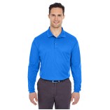 UltraClub™ Embroidered Men's Long Sleeve Sport Shirt - Cool-N-Dry Pique Polo
