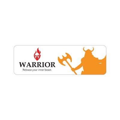 Rectangle Sticker | Round Corners | 1 7/8" x 5 7/8"| White Vinyl | Ultra Removable Adh Back | Screen