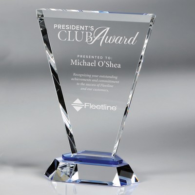 Vortex Blue - Large optical crystal award