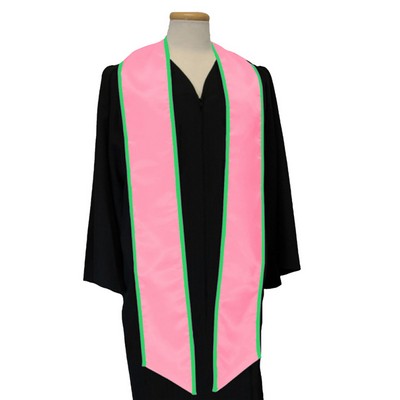 Pink Gradation Sash with Green Binded Edge