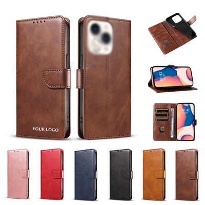 PU Strong Magnetic Phone Wallet Case with Card Holder
