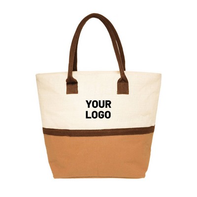 Dual Tone Jute Tote Bag