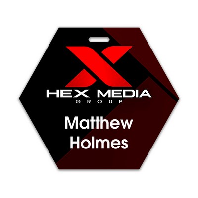 USA Made Laminated Paper Event Badge – 20mil Budget-Friendly (3.75"x4.25") Hexagon