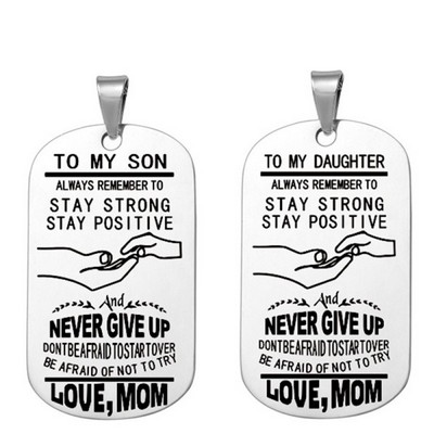 Rectangle Shape Dog Tag Titanium Steel Military Tag