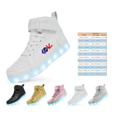 LED Light Up Shoes Unisex High Top Sneakers Flashing Shoes with USB Charging Glowing Luminous Shoes