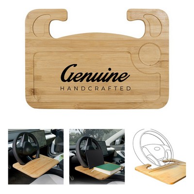 Bamboo Steering Wheel Travel Tray