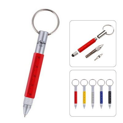 6-In-1 Multi-Tool Pen with Keychain