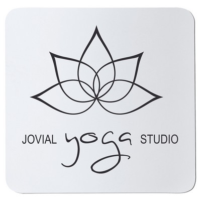 3.75" x 3.75" Square White/Black Silicone Coaster