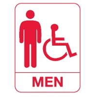 ADA Signage - Men's Wheelchair Restroom (Pictogram w/ Copy)