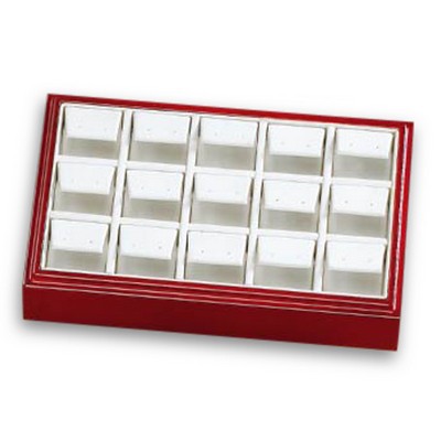 15 Drop Earring Tray w/Cherry Wood Border