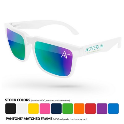 Mirror Heat Sunglasses W/ Lens & Temple Imprint