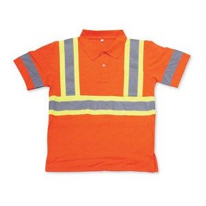 Orange Polo Safety Shirt w/Collar