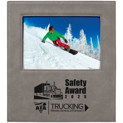 Leatherette Frame Holds 5 x 7, Gray