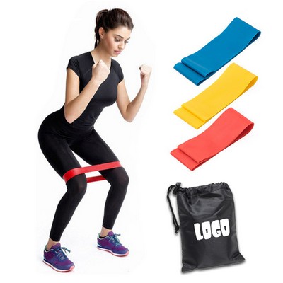 3 Piece Fitness Strength Exercise Latex Resistance Band Set
